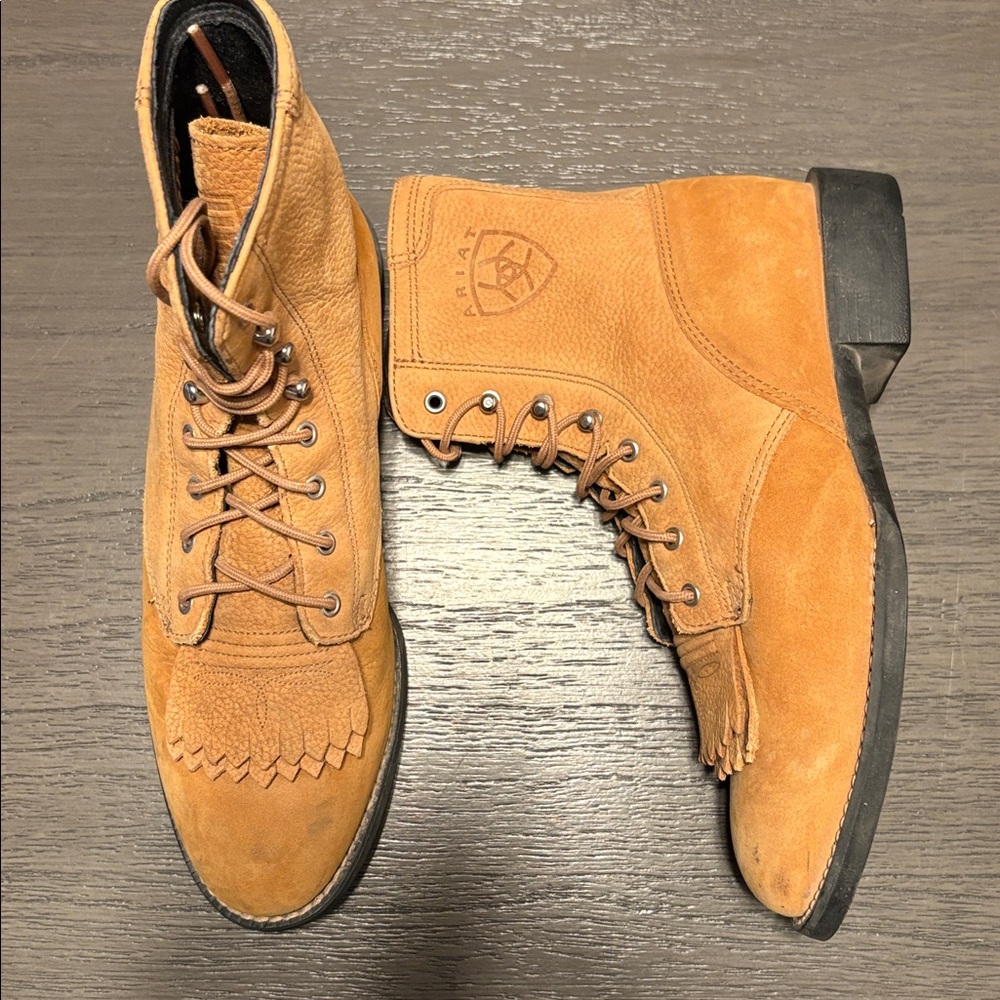 Ariat Leather Kiltie Lace Up Boots - Picture 3 of 7